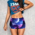 thumbnail image 3 of Balery Dreamy Colorful Starry Sky Pantalones cortos de entrenamiento estampados para mujer, sin costuras, ajustados, para gimnasio, yoga, correr, deportes, ejercicio activo, fitness.-Small, 3 of 8