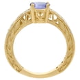 thumbnail image 2 of 14K Yellow Gold Natural Tanzanite Ring Oval 8x6 mm Diamond Accents, size 5, 2 of 4