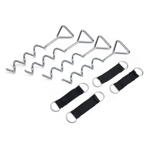 Trampoline Anchor Kit - Heavy Duty Corkscrew Stakes - Outdoor Trampoline Wind Protection - Steel Anchoring Set for Stability - Universal Fit