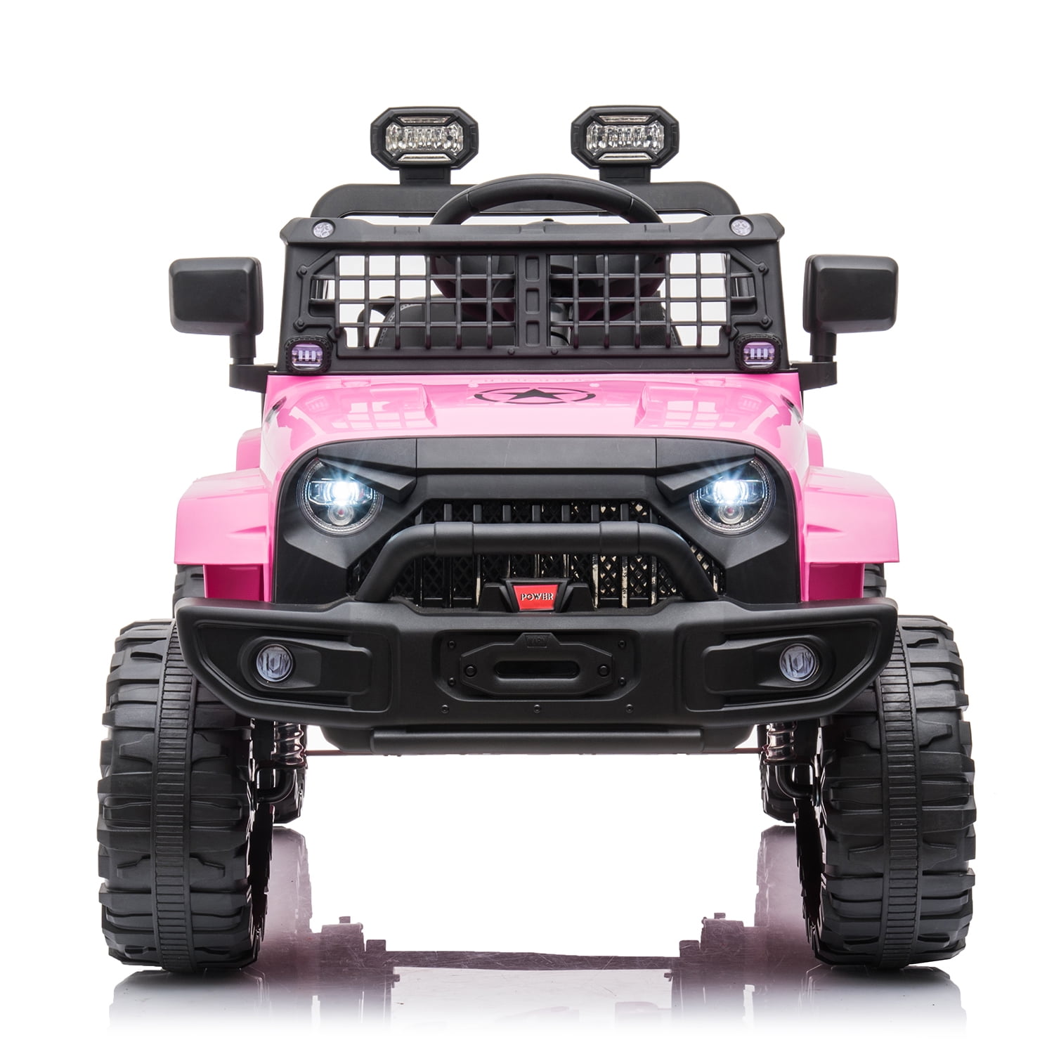 Kepooman 12V Kids Ride On Truck Car w/ Parent Remote Control, Spring Suspension, LED Lights for under 13 years Toddler - Pink