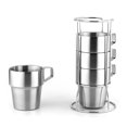thumbnail image 1 of Tasse à Café Isolée, 4 Pcs Tasse à Café en Acier Inoxydable Tasse à Café Thermique Design Épuré, 1 of 12