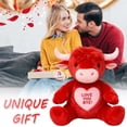 thumbnail image 3 of Red Highland Cow Stuffed Animal Plush, 10" Soft Toy, Valentine's Day Gift for Women Men, Birthday Present, New Year Home Decor, 3 of 8