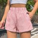 thumbnail image 1 of MKLEKYY Pantalones Cortos Deportivos para Mujer, Elegantes Pantalones Cortos de Playa con Cintura Alta y Pierna Ancha con Rayas Verticales para Verano, 1 of 4