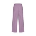 thumbnail image 4 of Women Fashion High Waisted Wide Leg Pants Drawstring Elastic Trousers Comfy Straight Leg Long Pants With Pockets Features:, 4 of 5
