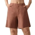 thumbnail image 2 of Ovticza Bermudas pour Femmes Séchage Rapide Légers Shorts en Lin Golf Randonnée Voyage Shorts Camel 3TG, 2 of 5