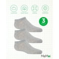 thumbnail image 6 of MeMoi Kids Low Cut Cotton Blend Socks 3-Pack (4-5, Light Gray), 6 of 7