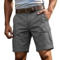 thumbnail image 2 of Cargo Shorts for Men Summer Casual Lightweight Straight Leg Outdoor Bermuda Work Shorts with Pockets, 2 of 6