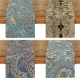 thumbnail image 2 of European Style Flower Pattern Table Flag Teal Elegant Table Runner Holiday Party Home Kitchen Classic Table Aesthetically Decor, 2 of 4