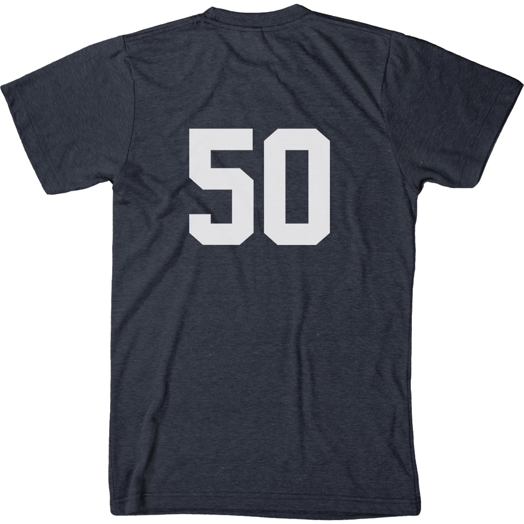 Standard White Jersey Number 50 Men's Modern Fit T-Shirt - Walmart.com