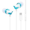 thumbnail image 1 of Audifonos con cable USB tipo C Audifonos intrauditivos portátiles Control de línea con micrófono Eccomum Azul, 1 of 7