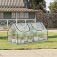 thumbnail image 3 of Aoodor 6 ft. x 3 ft. x 3 ft. Mini Greenhouse with 2 Zipper Doors, Water Resistant UV Protected for Flowers, vegetables and herbs - Transparent, 3 of 8