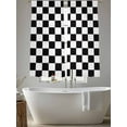 thumbnail image 5 of Simple Black White Checkered Sheer Curtains 72 Inch Length 2 Panels Set for Living Room/Bedroom, Lattice Buffalo Plaid Semi Curtain Sheers Drapes Rod Pocket Curtains Window Treatment Set 52''x72''x2, 5 of 7