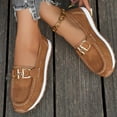 thumbnail image 4 of Orthopedic Platform Loafers Women with Chain, Round Retro Toe Comfortable Slip On Work Loafers Women's Fashion Casual Versatile Metal Buckle Spring And Summer New Soft Sole Lightweight Loafers, 4 of 7
