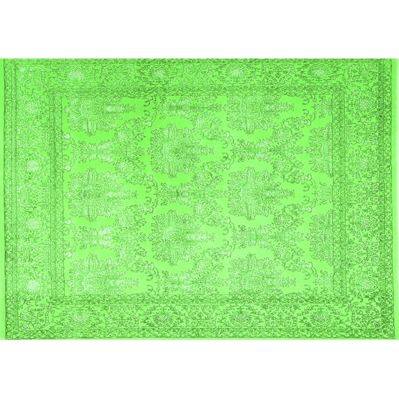 Ahgly Company Indoor Rectangle Persian Green Traditional Area Rugs, 5' x 8'