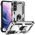 thumbnail image 1 of Feishell Hybrid Armor Phone Case for Samsung Galaxy S22+ 5G,Military Grade Shockproof 360 Rotatable Metal Ring Holder Kickstand Support Magnetic Car Mount Dual Layer Protective Phone Cover,Silver, 1 of 7