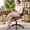 Khaki, variant on COOLHUT Home Office Chair, Armless Adjustable Height Small Office Desk Chair, PU Leather Swivel Computer Chair, Modern Walnut Bentwood Chair for Office, Reading Meeting Room, Makeup Vanity, Khaki