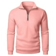 thumbnail image 4 of HAiming Mens Long Sleeve Pullover Top Quarter Zip Lapel Collar Casual Solid Color Golf Shirts Trendy Sweatshirt, 4 of 6