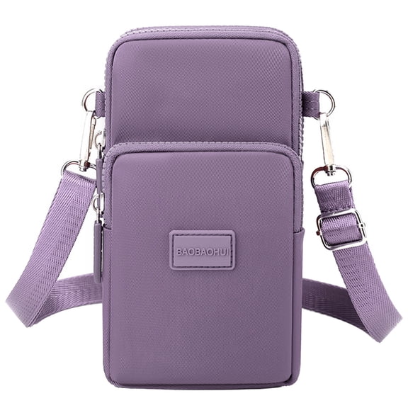 Otqutp Fashion Cell Phone Bag for Women's Shoulder Handbag Solid Color Non Printing Zipper Messenger Bag Comfort Mobile Phone Bag(E,One Size)