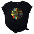 thumbnail image 2 of Tops Femmes Été Tops 2023 Femme Sunflowe Impression Manches Courtes Col Rond Tops Lâches Manches Courtes Noir XXXL, 2 of 3