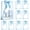 Blue, variant on 12 PCS Clear Plastic Gift Bags with Handles, Orange Waterproof Clear PVC Reusable Party Favor Bags with Ribbon, 10.2 x 7.1 x 3.1 Inch, for Wedding, Birthday, Party, Candy & Gifts
