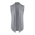 thumbnail image 2 of DARING DIVA Men's Sleeveless Open Front Asymmetric Hem Cardigan Vest 34 Gray, 2 of 7