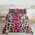 thumbnail image 2 of jejeloiu Cartoon Cheetah Print Full Size Comforter Sets,Cute Loves Pattern Bedding Comforter Set,Pink Black Bedding Sets For Girl Teens,Breathable Home Decor Reversible,3-Piece, 2 of 8