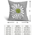 thumbnail image 5 of Lime Green White Daisy Pillow Covers 18x18 Set of 2 Spring Summer Gray Grey Colored Decorative Throw Pillows Outdoor Modern Art Flower Pillowcase Square Linen Cushion Case for Home Sofa Couch Bed, 5 of 6