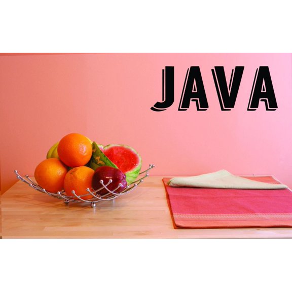 Custom Decals Java Wall Art Size: 6 X 20 Inches Color: Black