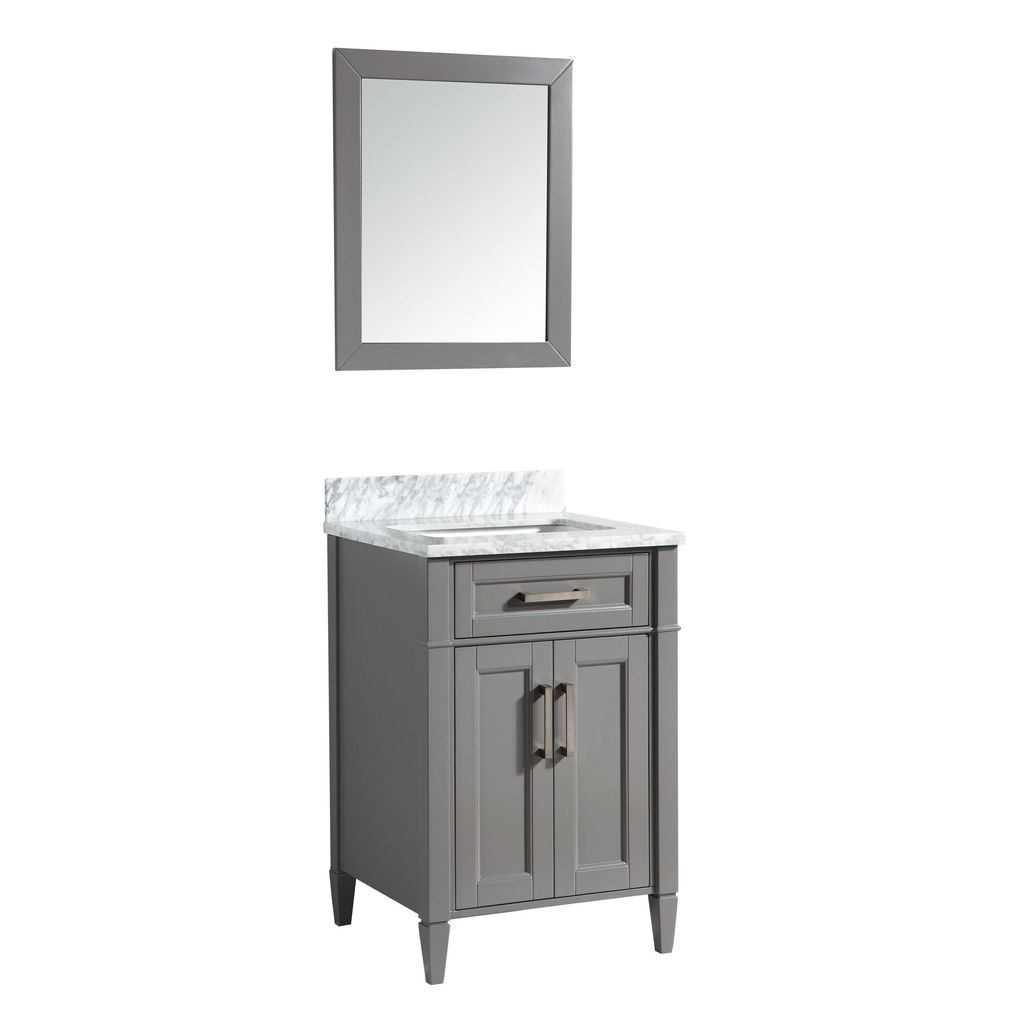 Vanity Art 24Inch Single Sink 3Hole Bathroom Vanity Set Carrara
