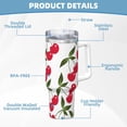 thumbnail image 5 of Balery Cherry Pattern 40oz Stainless Steel Tumbler Double Wall Vacuum Insulated Water Bottle Ice Bully Insulated Tumbler With Handle And 2 in 1 Straw Lid, 5 of 8