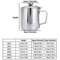 thumbnail image 3 of Taza de café de acero inoxidable Jarra de espuma de leche Jarra con tapa para arte de café con leche para cocina de oficina (600 ml). Afortunado Sencillez, 3 of 5
