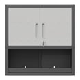 thumbnail image 2 of Tcbosik Metal Cabinet for Wall, Storage Tool Cabinet with Adjustable Shelf, Lockable Doors and Open Shelf for Kitchen Garage Basement, Easy Assembly, Black & Gray, 2 of 9