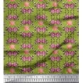 thumbnail image 1 of Soimoi Polyester Crepe Fabric Leaves,Rose & Camellia Floral Decor Fabric Printed Yard 42 Inch Wide, 1 of 3