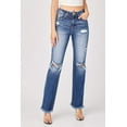 thumbnail image 4 of Risen Women's Raw Hem Distressed Straight Jeans, 4 of 5