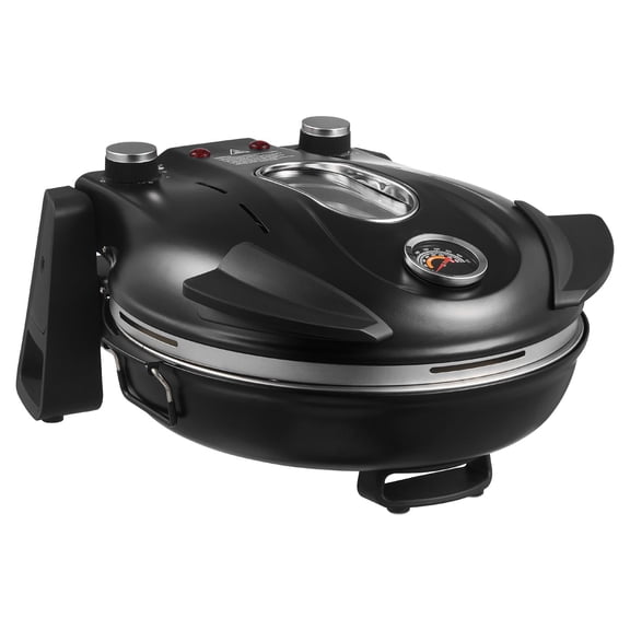 12 Inch Electric Pizza Oven 1200W Pizza Maker with Cordierite Stone 5 Mode Temperature Control Viewing Window Heats up to 788°F for Home Use Black