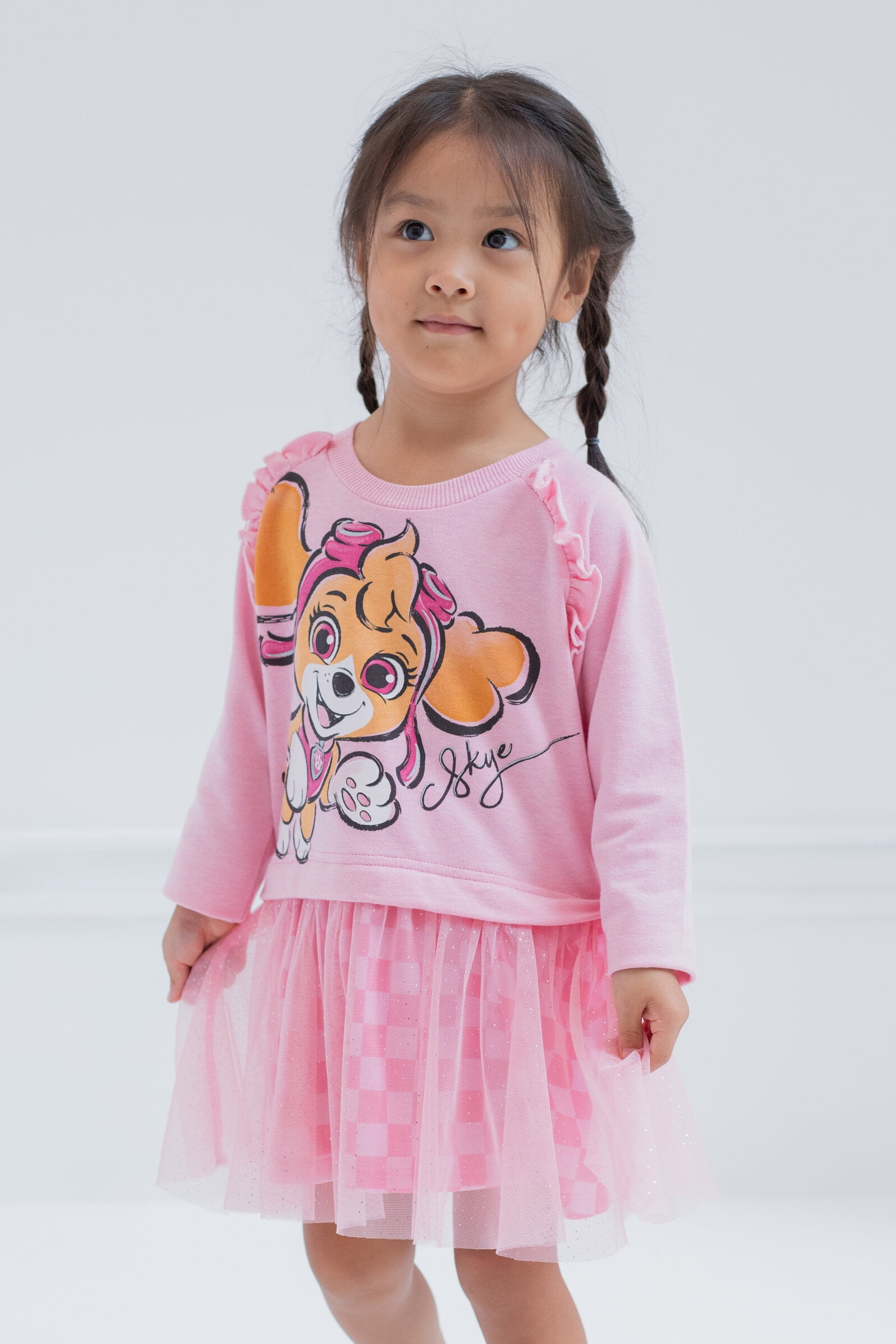 Paw Patrol Toddler Girls Skye French Terry Dress to - Pink - 5T