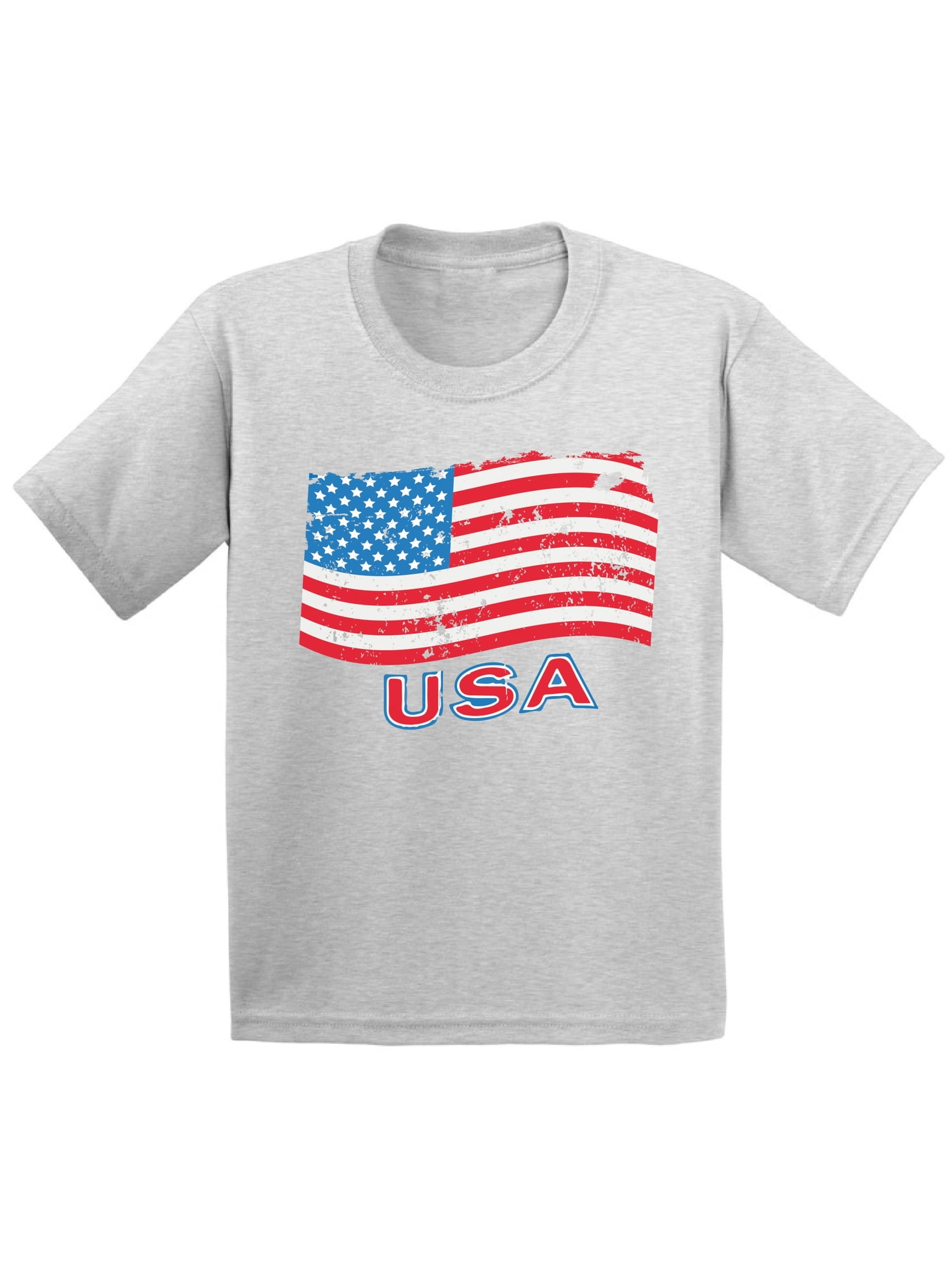 Thin Blue Line USA Flag Kids Girls Short Sleeve Ruffles Shirt Tee Jersey for 2-6T
