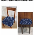 thumbnail image 6 of Christmas Snowflakes Chair Seat Covers for Dining Room 6 Pieces, Winter Navy Blue White Xmas Holiday Chair Seat Protector Cushion Slipcovers for Kitchen Restaurant Office, 6 of 6