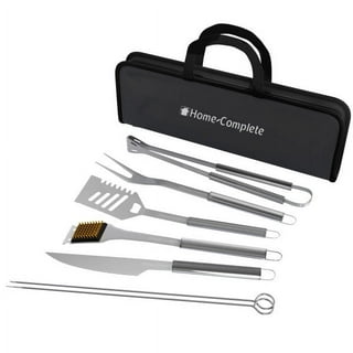 grilljoy 30PCS BBQ Grill Tools Set with Thermometer and Meat Injector.  Extra Thick Steel Spatula, Fork& Tongs - Complete Grilling Accessories in  Portable Bag - Perfect Grill Gifts for Men and Women
