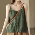 thumbnail image 2 of Tank Top for Women Linen, 2026 Summer Comfy Casual Loose Lightweight Sleeveless Shirts, Green 2XL, 2 of 8