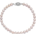 thumbnail image 3 of Sterling Silver Rhodium-Plated 5-6mm Purple Fwc Pearl Bracelet (7.25 X 6) Made In Canada qh4757-7.25, 3 of 5