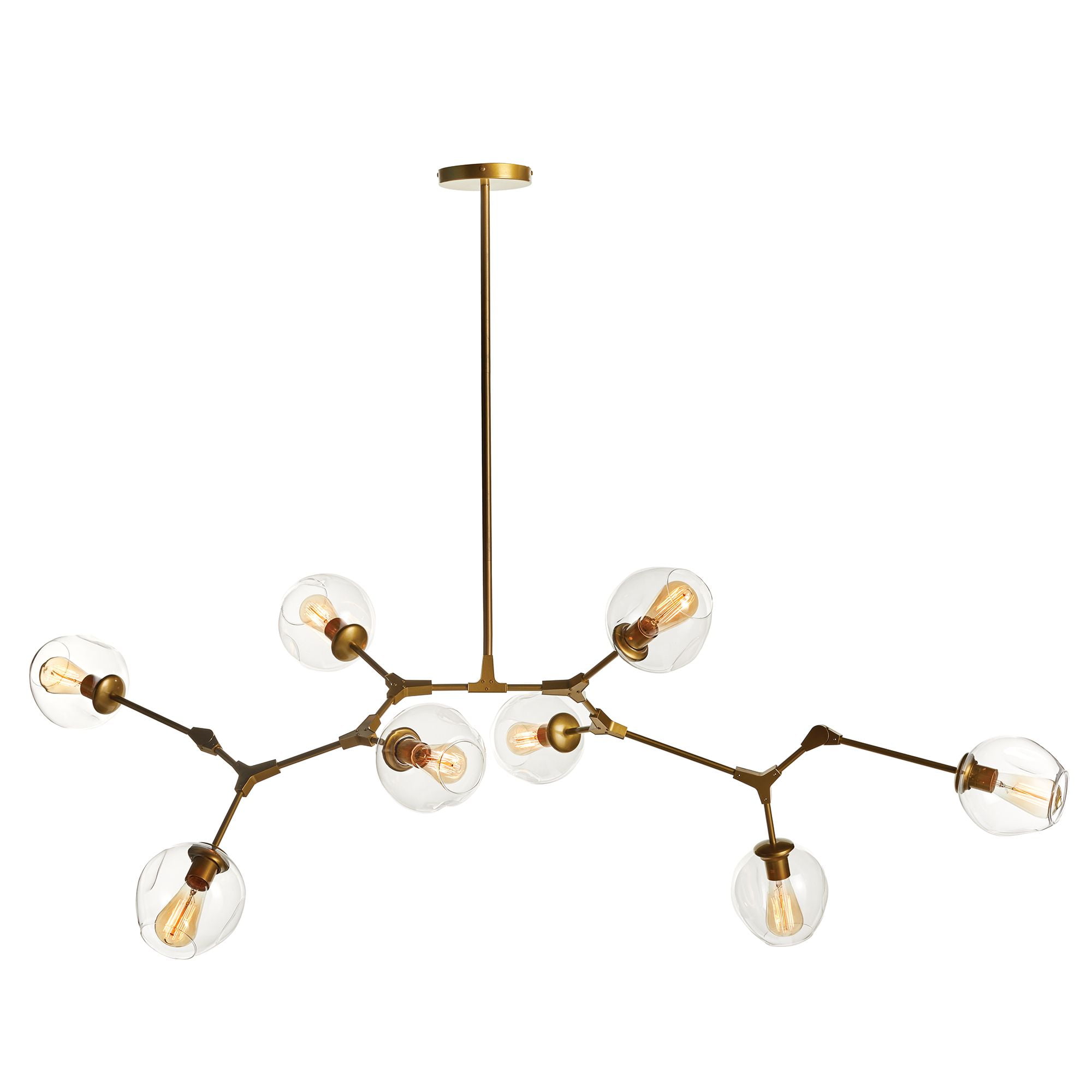 70" Gold and Clear Contemporary Globe Chandelier Ceiling Light Fixtures