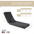 thumbnail image 6 of Outdoor Water-Resistant Olefin Chaise Lounge Cushions with Pillow, Removable Waterproof Fade Furniture Cushion, 6 of 8