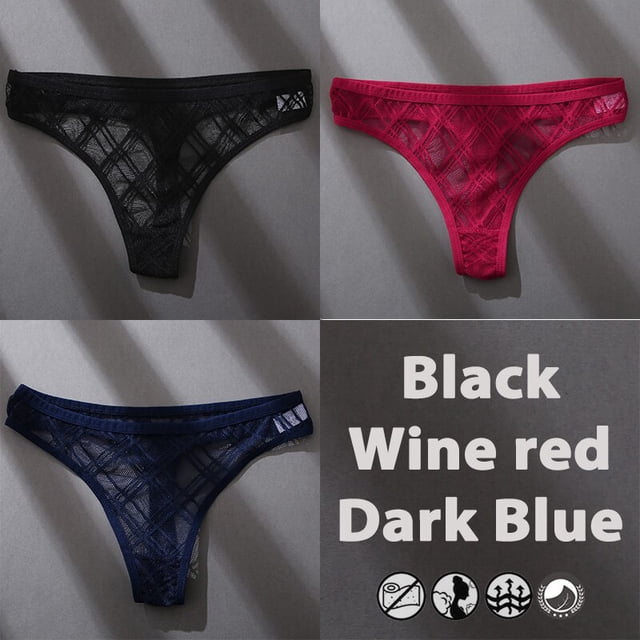 3 Unids/Set Bragas G-String Ropa Interior De Encaje Mujeres Tanga Pantalones De Cintura Baja Lencería Femenina Perspectiva Calzoncillos Íntimospangjing
