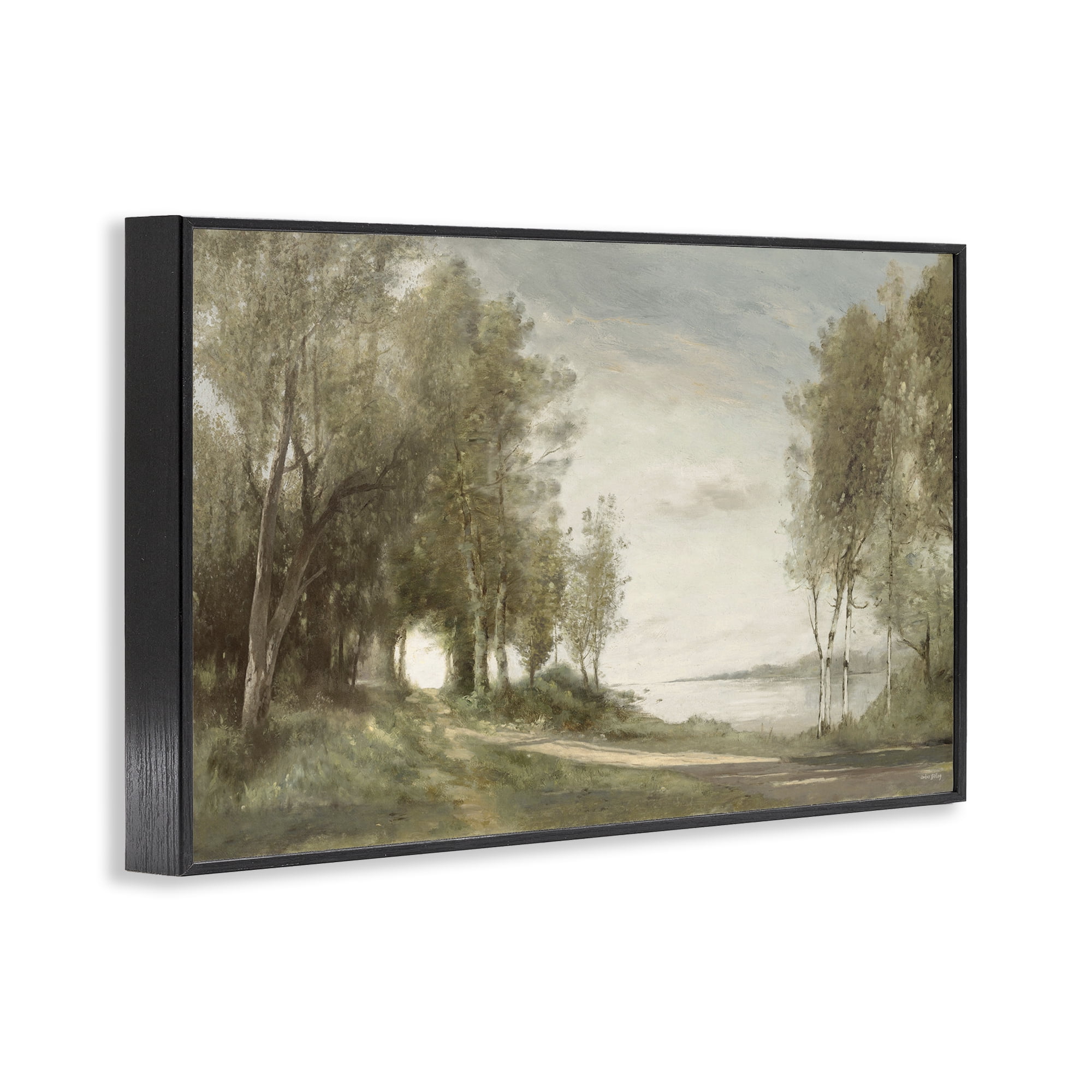 Stupell Industries Tranquil Lakeside Path Black Framed Giclee Art, design by Amber Sterling