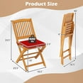 thumbnail image 3 of Costway Outdoor Folding Chairs Set of 2 Acacia Wood High-Back Chair with Seat Cushions Red, 3 of 8