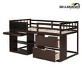 thumbnail image 6 of Low Loft Bed Twin Size with Rolling Desk, Storage Shelves and Chalkboard, Loft Bed with Storage Drawer and Full-Length Guardrail, Twin Loft Bed, Espresso, 6 of 12