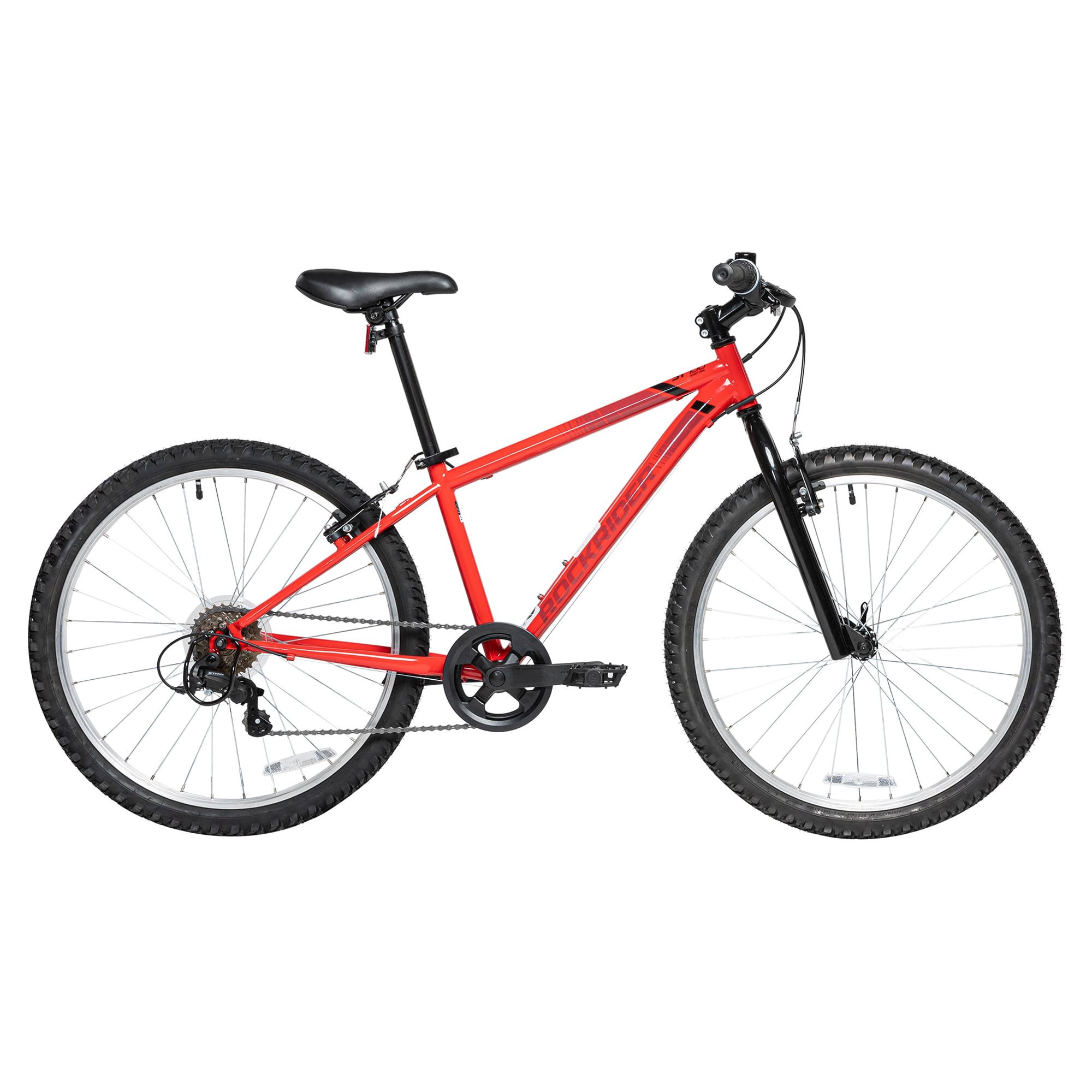 Decathlon Rockrider ST100, Steel Kids Mountain Bike, 24", 4'5" to 4'11", Unisex, Red - image 5 of 12