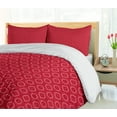 thumbnail image 5 of Ambesonne Australia Duvet Cover Sets, Tribal Aboriginal Pattern, 2-Queen, Vermilion and Dark Pink, 5 of 7