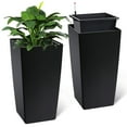 thumbnail image 1 of Garvee 30" Tall Planters Set of 2 with Drainage Holes＆Water Level Monitor ＆Inner Bucket,Black, 1 of 8